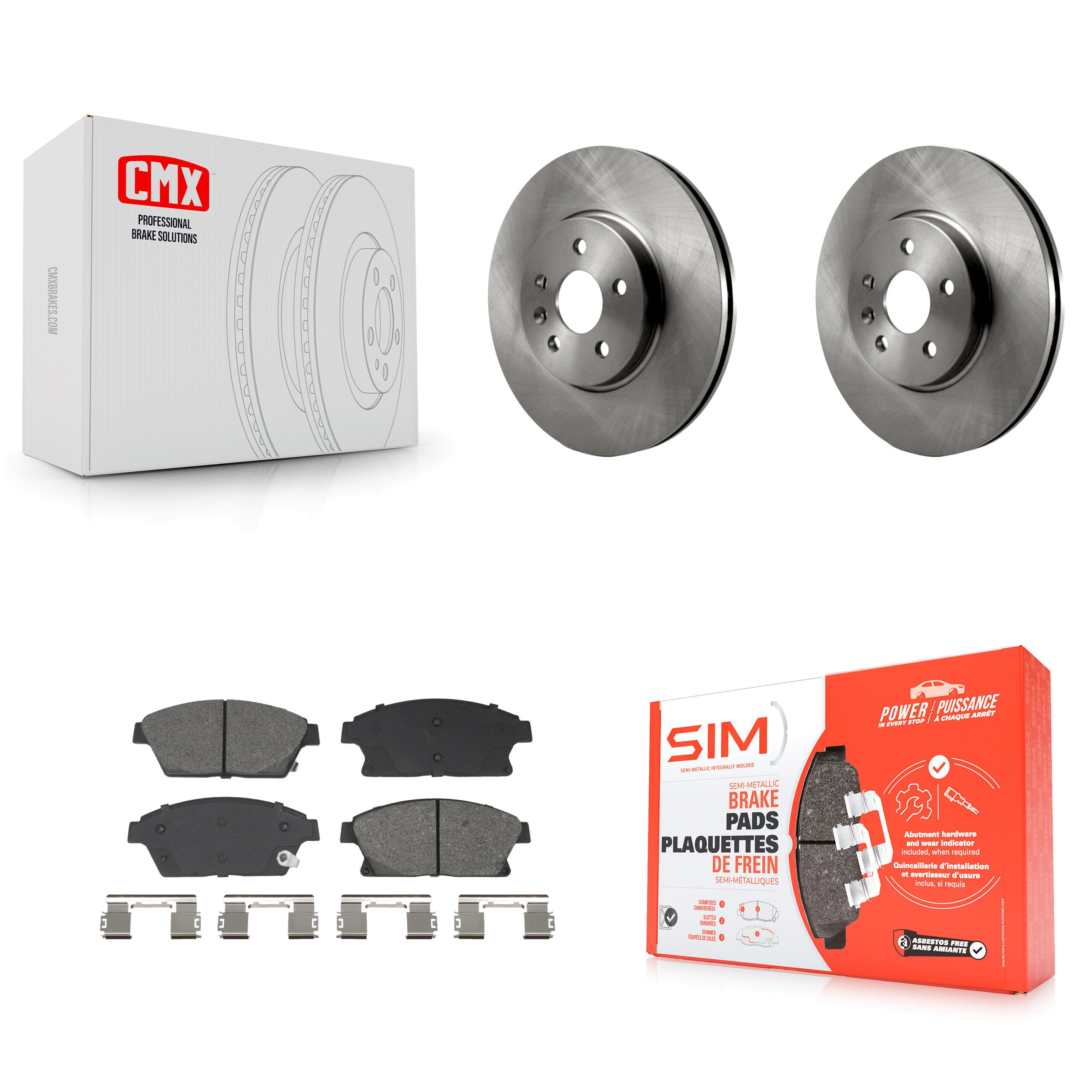 Front Disc Brake Rotors & Semi-Metallic Pad Kit For 2013-2017 Chevrolet Trax Buick Encore K8S-104009