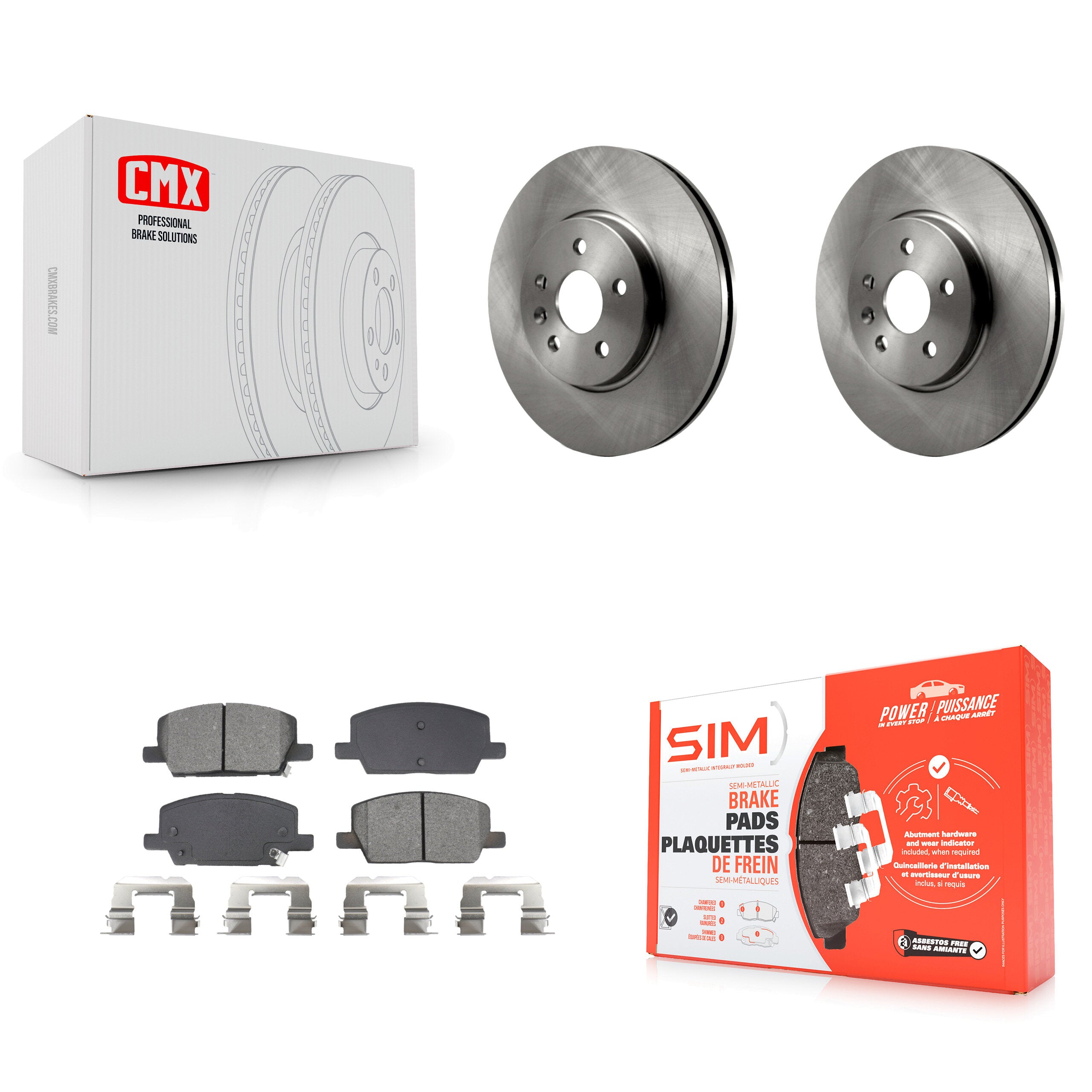 Front Disc Brake Rotors And Semi-Metallic Pads Kit For Buick Encore Chevrolet Trax K8S-104010