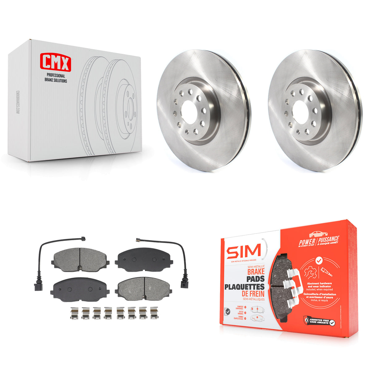 Front Disc Brake Rotors And Semi-Metallic Pads Kit For Volkswagen Atlas Cross Sport K8S-104011