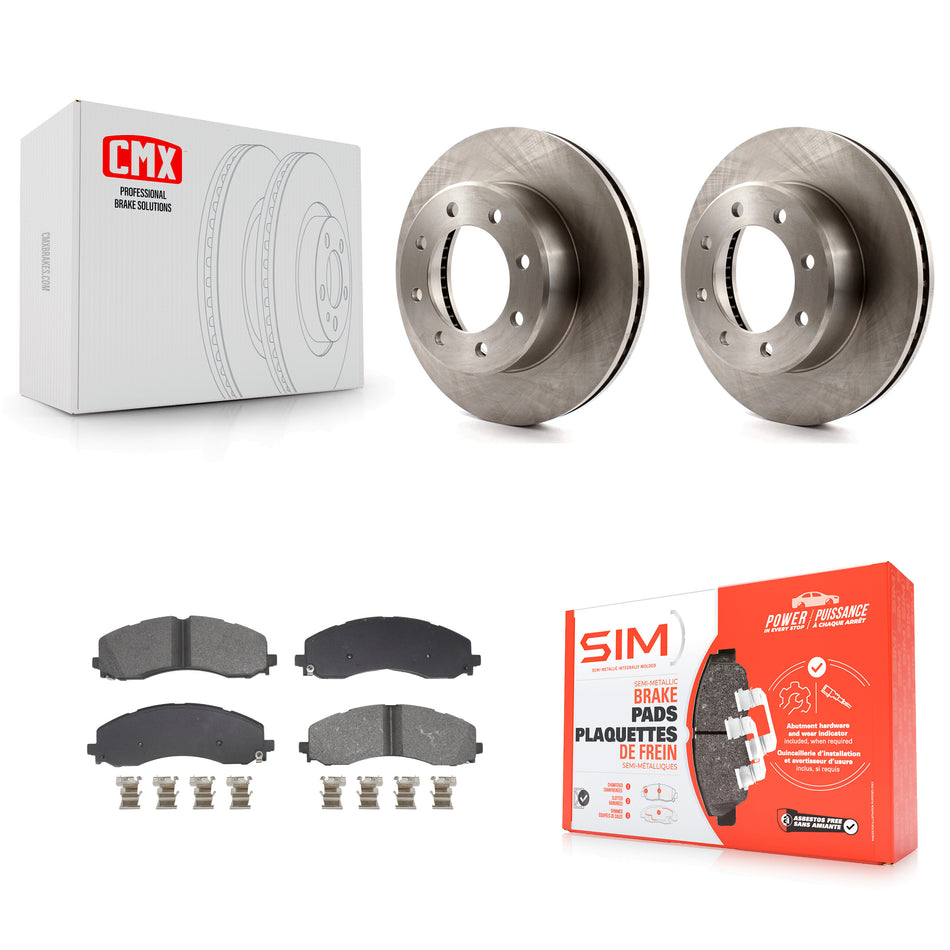 Front Disc Brake Rotors And Semi-Metallic Pads Kit For Ram 2500 3500 K8S-104013