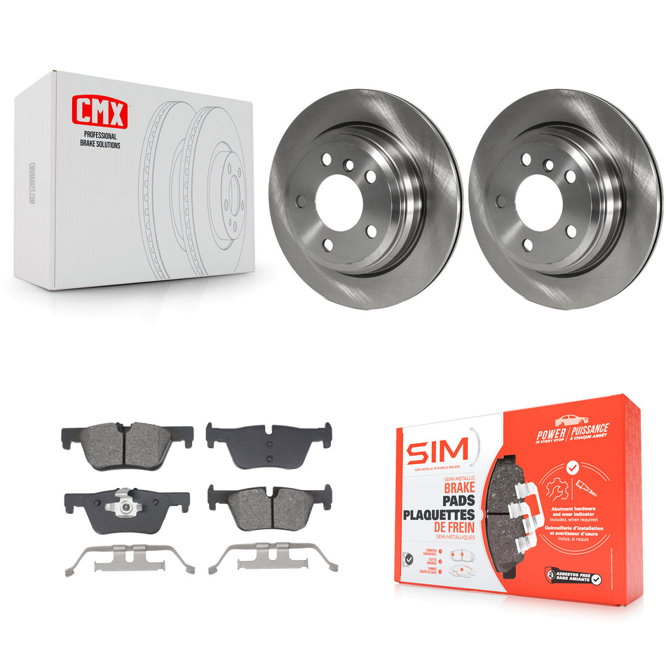 Rear Brake Rotors Semi-Metallic Pad Kit For BMW 328i xDrive 330i 320i 428i 328d 430i Gran K8S-104016