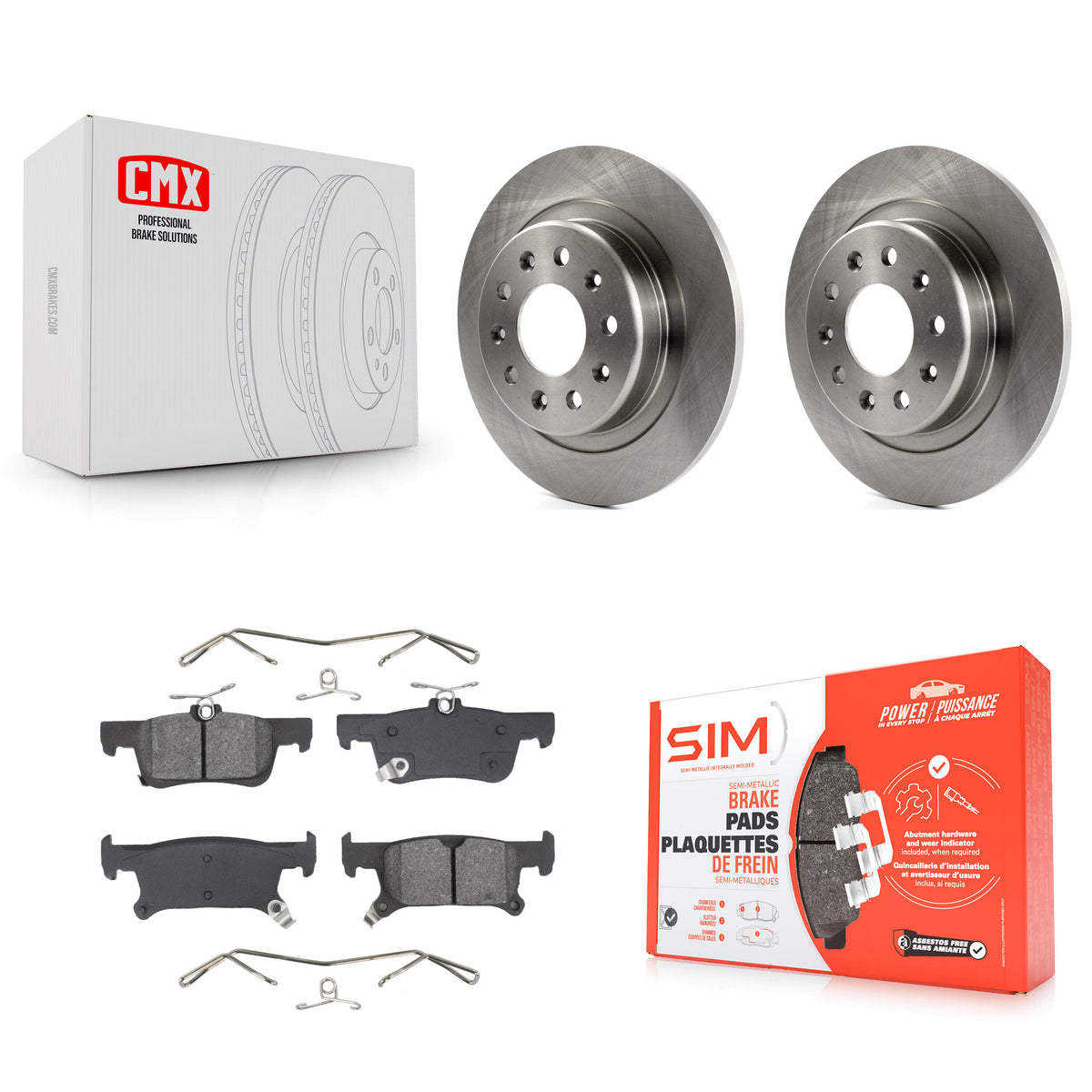 Rear Brake Rotors Semi-Metallic Pad Kit For Buick Envision With 288mm Diameter Rotor K8S-104022