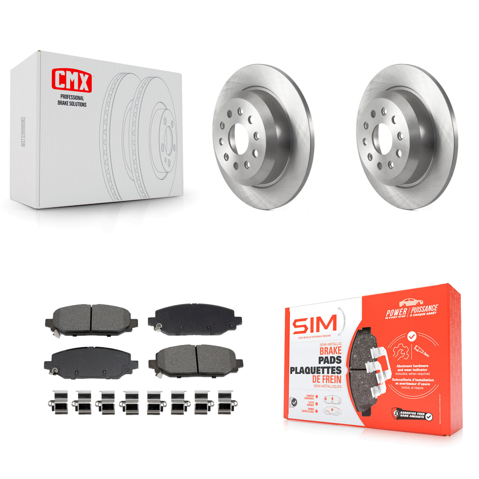 Rear Disc Brake Rotors And Semi-Metallic Pads Kit For 2018-2020 Jeep Wrangler Rubicon K8S-104029