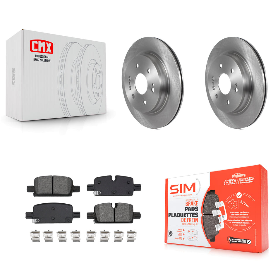 Rear Brake Rotor & Semi-Metallic Pad Kit For GMC Chevrolet Silverado 1500 Sierra Yukon XL K8S-104031