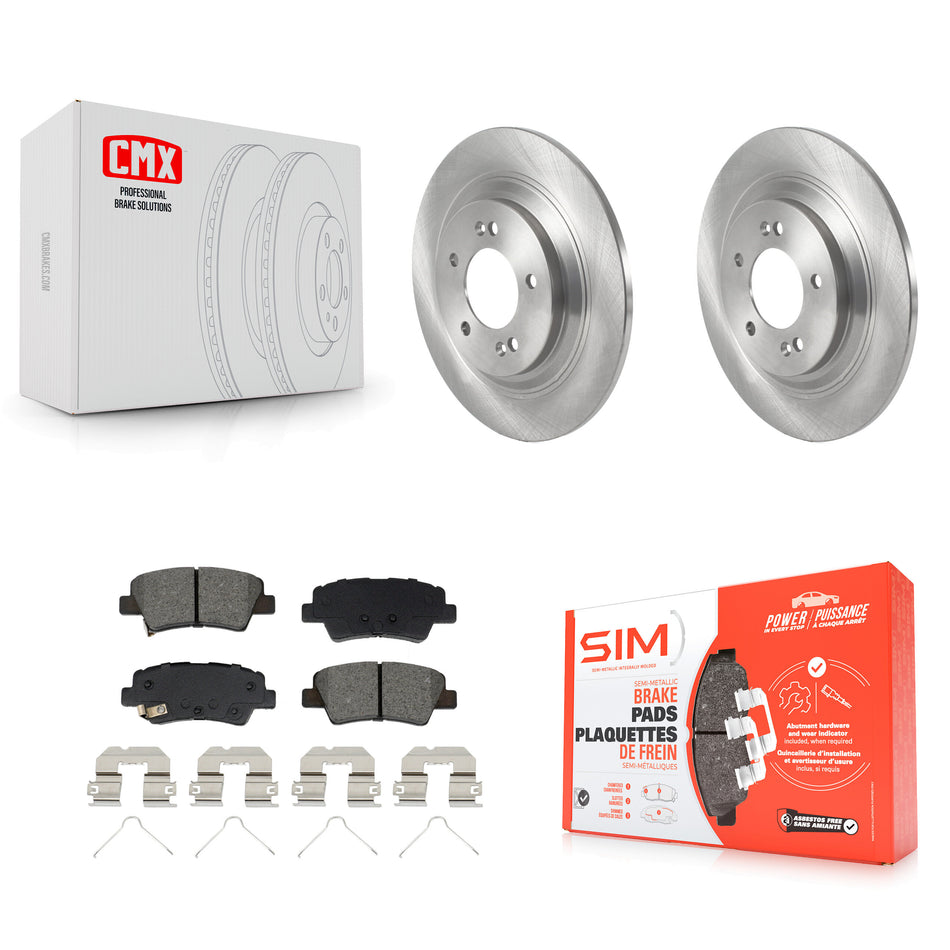 Rear Disc Brake Rotor & Semi-Metallic Pad Kit For Kia Cadenza With Electric Parking K8S-104033