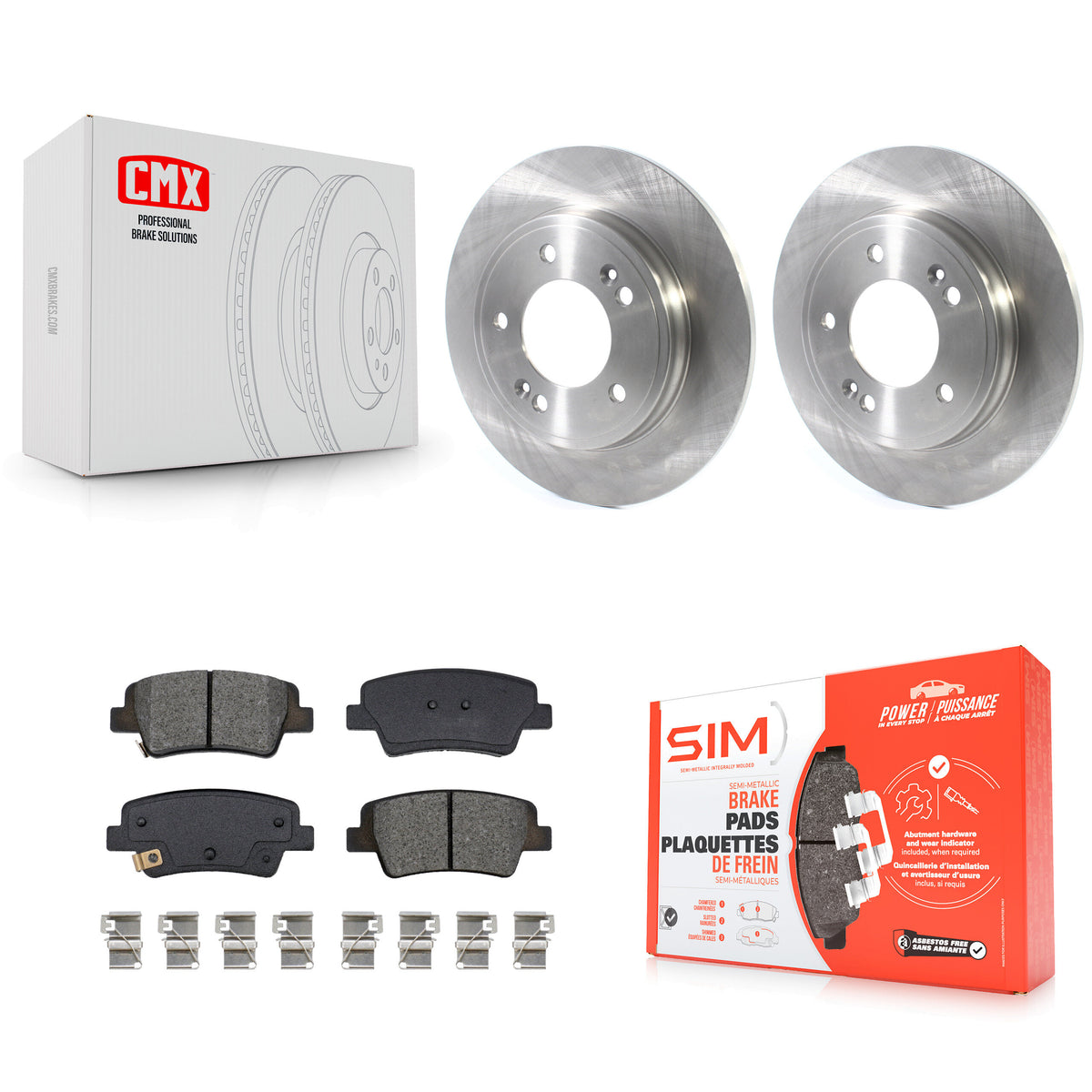Rear Disc Brake Rotors And Semi-Metallic Pads Kit For Hyundai Elantra Kia Niro K8S-104038