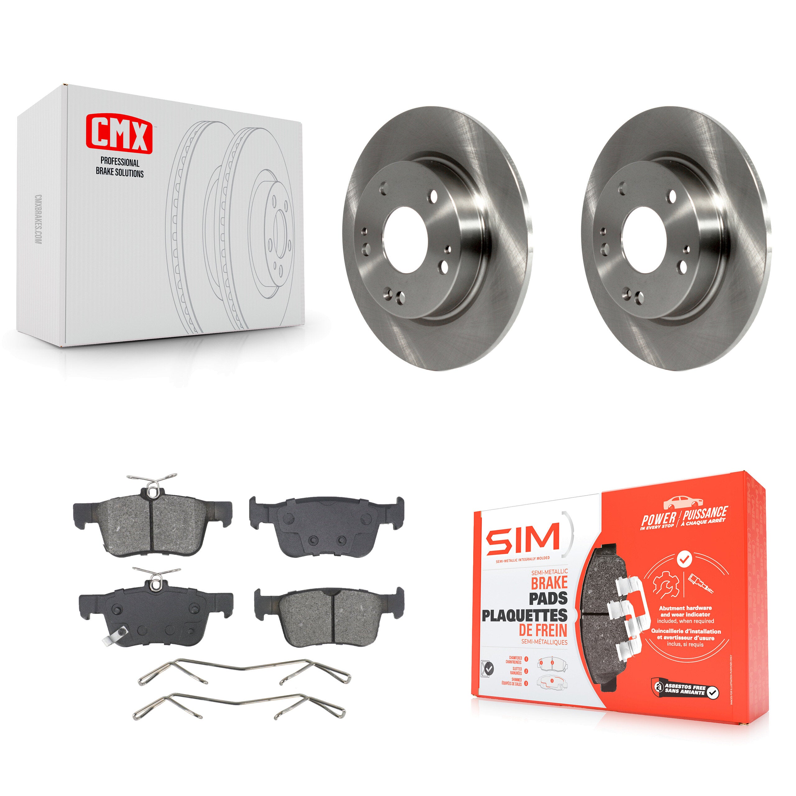Rear Disc Brake Rotors And Semi-Metallic Pads Kit For Honda Civic Insight K8S-104048