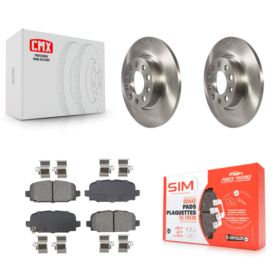 Rear Disc Brake Rotors And Semi-Metallic Pads Kit For Jeep Compass K8S-104054