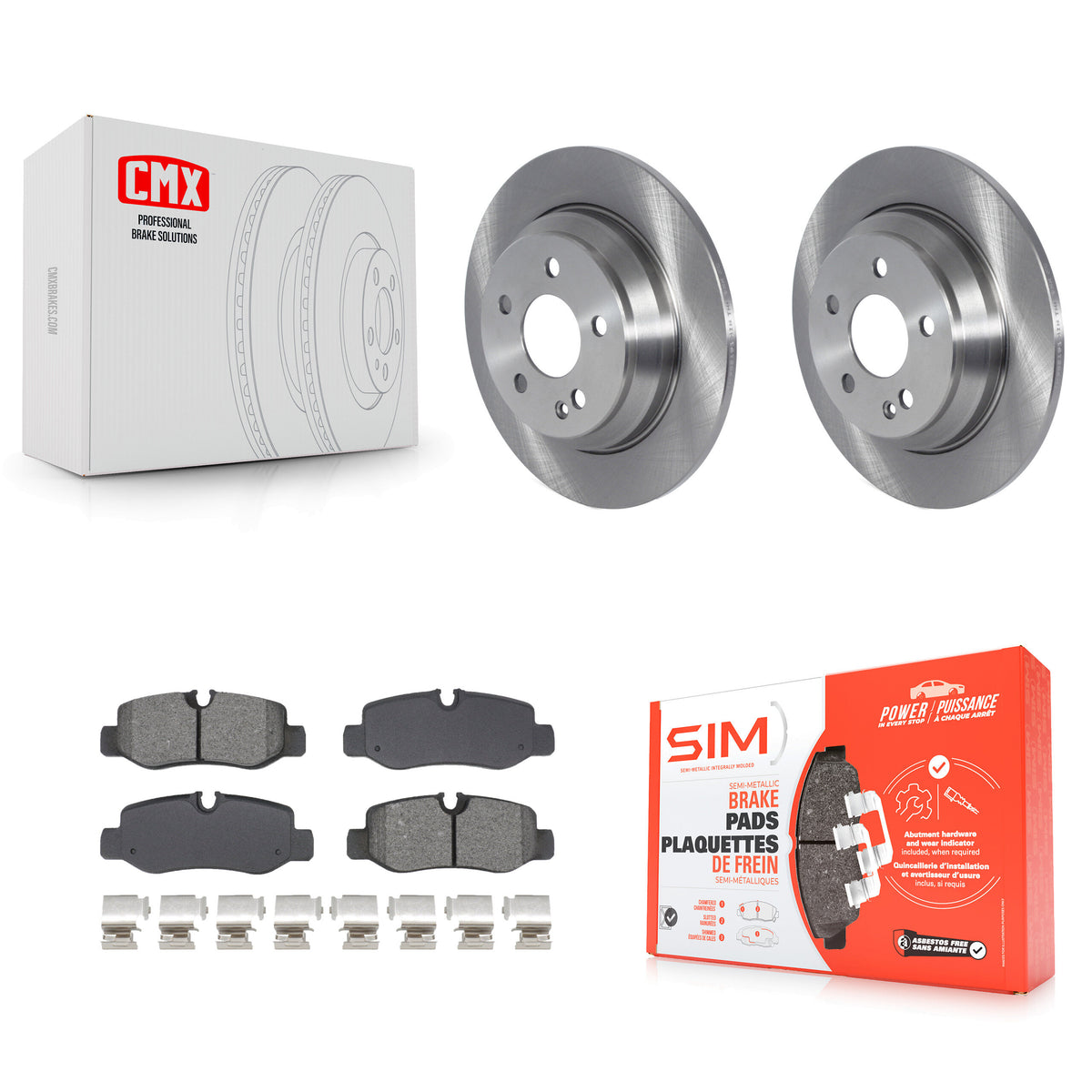 Rear Disc Brake Rotors And Semi-Metallic Pads Kit For Mercedes-Benz Metris K8S-104055