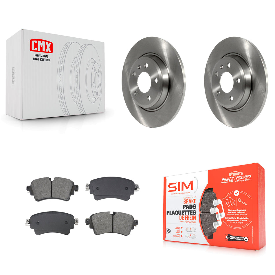Rear Brake Rotor And Semi-Metallic Pad Kit For 2017-2019 Audi A4 Quattro With Solid K8S-104056