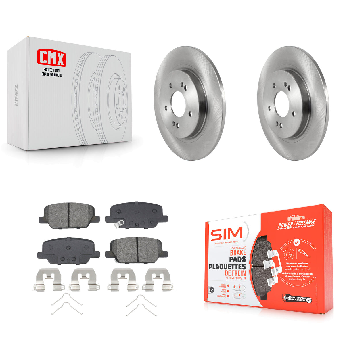 Rear Disc Brake Rotor & Semi-Metallic Pad Kit For Hyundai Palisade Santa Fe Kia Telluride K8S-104058