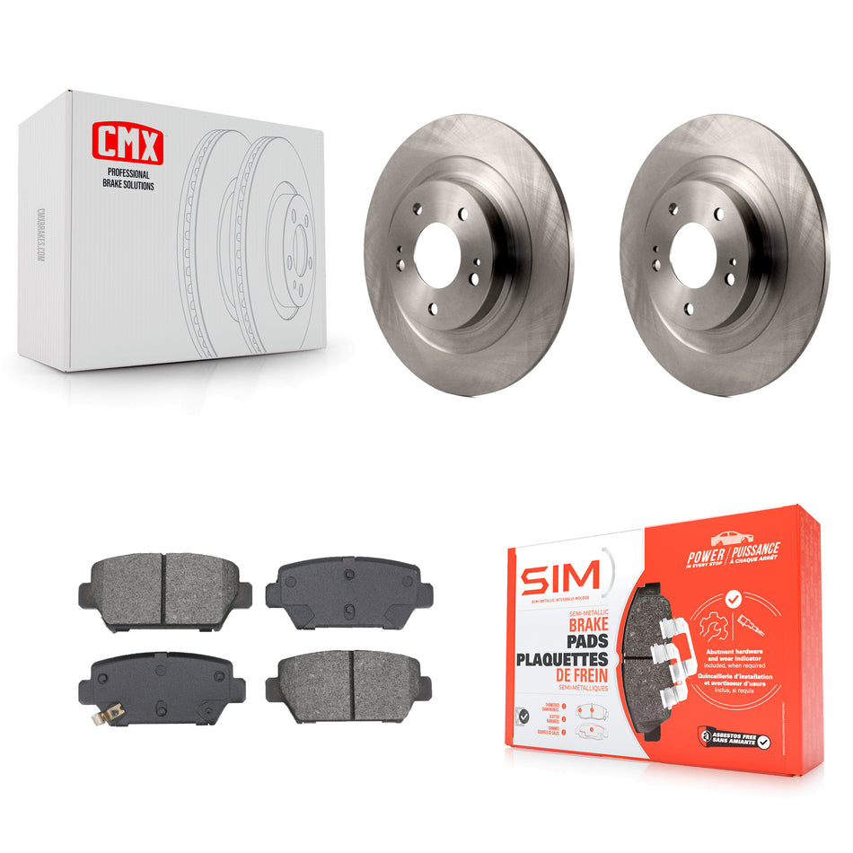Rear Disc Brake Rotors And Semi-Metallic Pads Kit For Mitsubishi Eclipse Cross K8S-104059