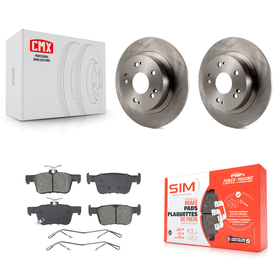 Rear Disc Brake Rotors And Semi-Metallic Pads Kit For 2018-2024 Honda Accord K8S-104061