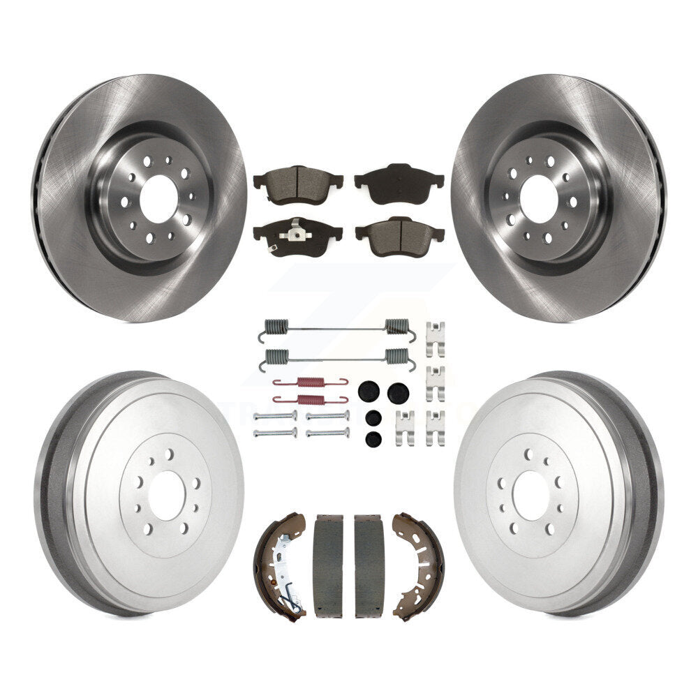 Front Rear Brake Rotors Semi-Metallic Pad Drum Kit (7Pc) For 2015-2021 Ram ProMaster City K8S-104066