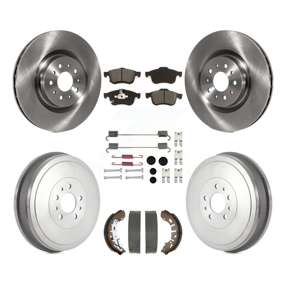 Front Rear Brake Rotors Semi-Metallic Pad Drum Kit (7Pc) For 2015-2021 Ram ProMaster City K8S-104066