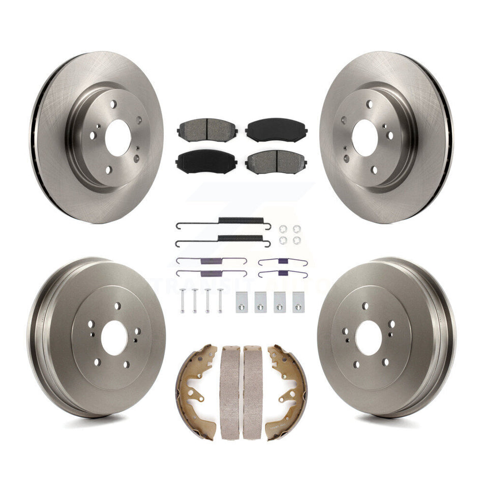 Front Rear Brake Rotor Semi-Metallic Pad Drum Kit (7Pc) For 2006-2008 Suzuki Grand Vitara K8S-104067