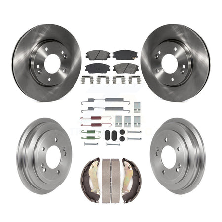 Front Rear Disc Brake Rotors Semi-Metallic Pad Drum Kit (7Pc) For 2020-2023 Hyundai Venue K8S-104071