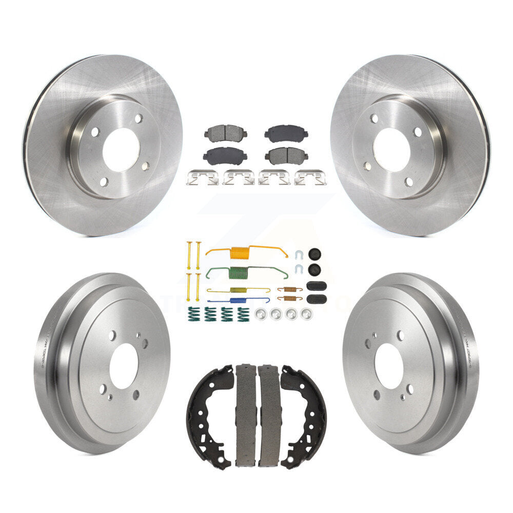Front Rear Disc Brake Rotors Semi-Metallic Pads And Drum Kit (7Pc) For Nissan Kicks Versa K8S-104074