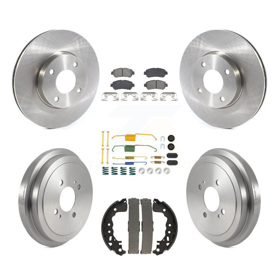 Front Rear Disc Brake Rotors Semi-Metallic Pads And Drum Kit (7Pc) For Nissan Kicks Versa K8S-104074