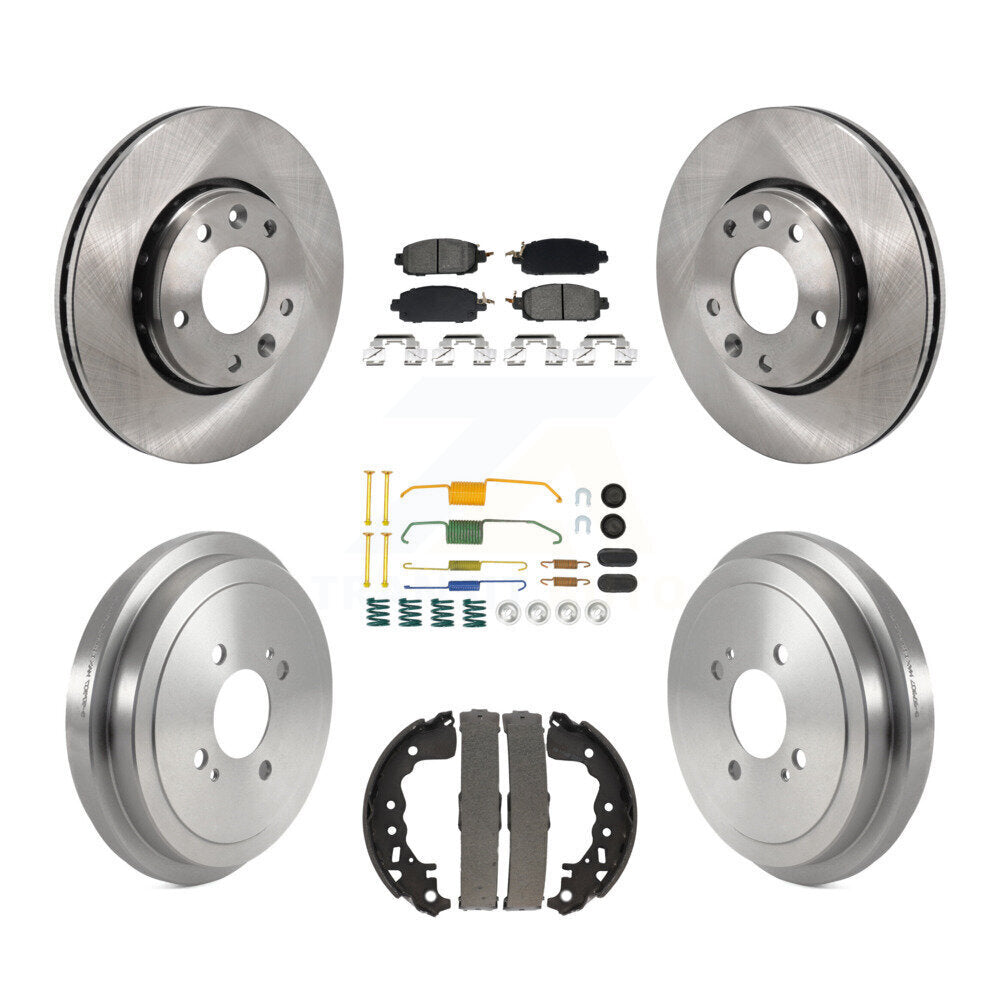 Front Rear Disc Brake Rotors Semi-Metallic Pads And Drum Kit (7Pc) For Nissan Kicks K8S-104075