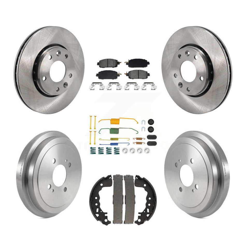Front Rear Disc Brake Rotors Semi-Metallic Pads And Drum Kit (7Pc) For Nissan Kicks K8S-104075