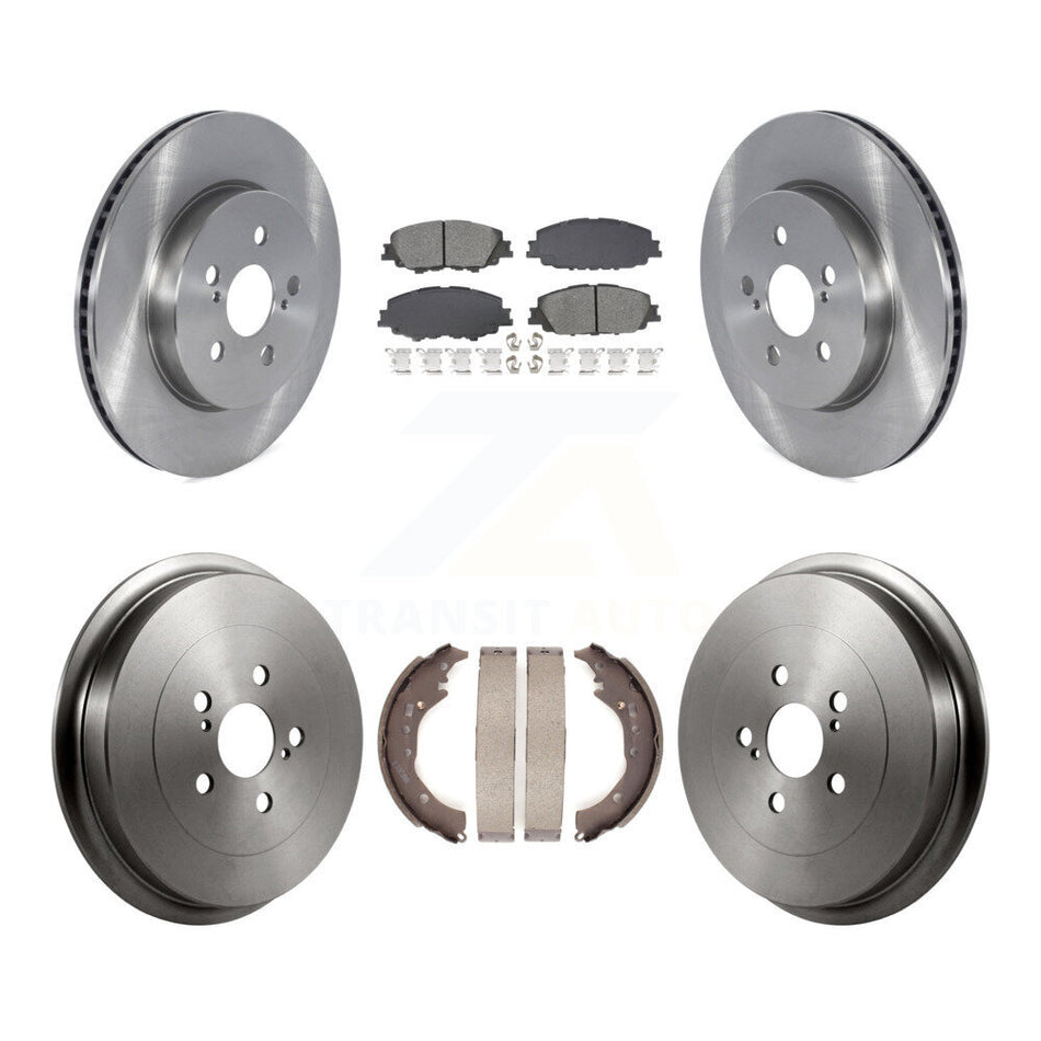 Front Rear Disc Brake Rotors Semi-Metallic Pads And Drum Kit For 2019 Toyota Corolla 2.0L K8S-104082