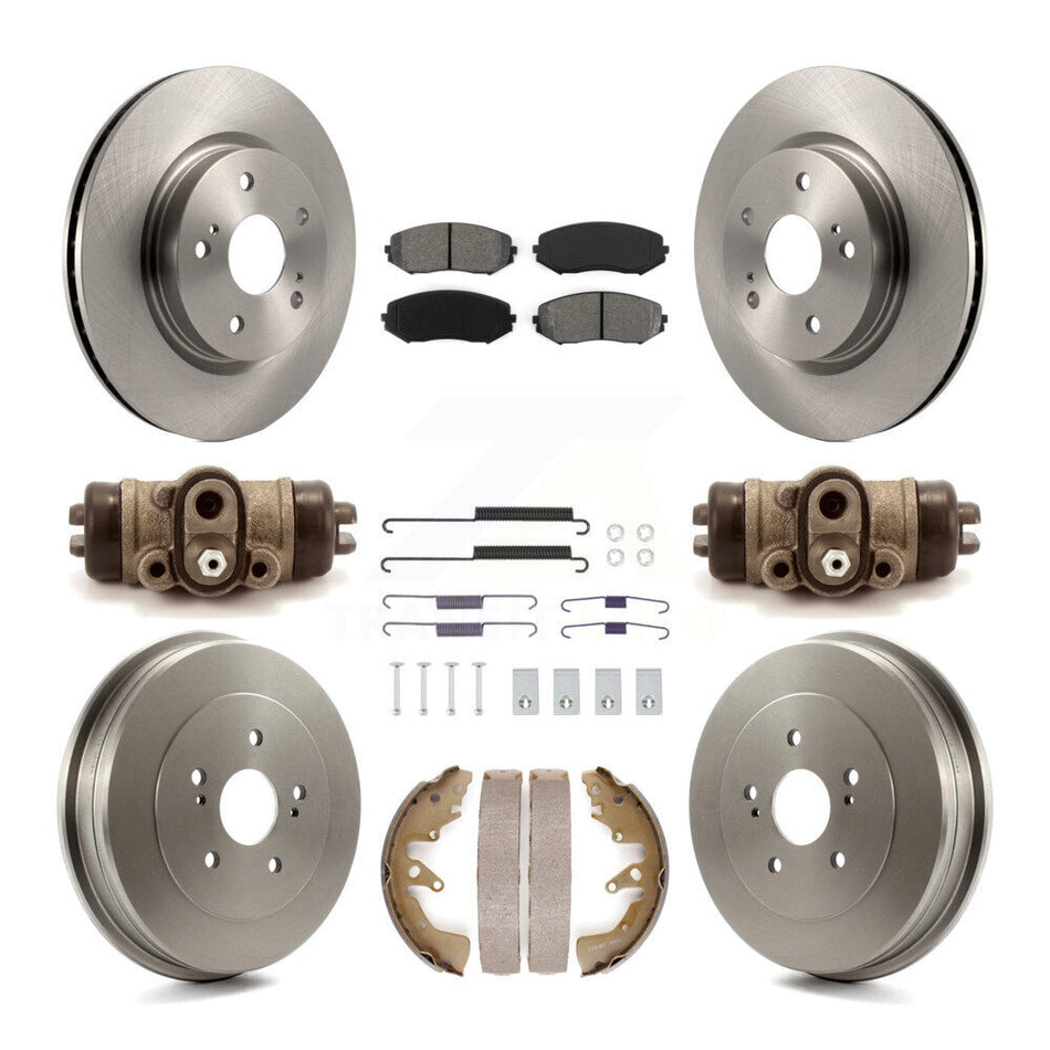 Front Rear Disc Brake Rotors Semi-Metallic Pad And Drum Kit (9Pc) For Suzuki Grand Vitara K8S-104087