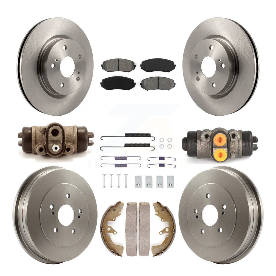 Front Rear Disc Brake Rotor Semi-Metallic Pad Drum Kit (9Pc) For 2008 Suzuki Grand Vitara K8S-104088