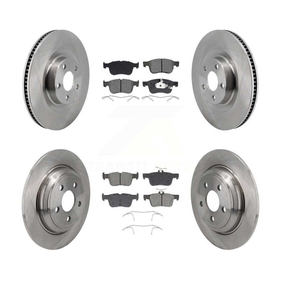 Front Rear Disc Brake Rotors And Semi-Metallic Pads Kit For 2022-2023 Ford Maverick K8S-104104