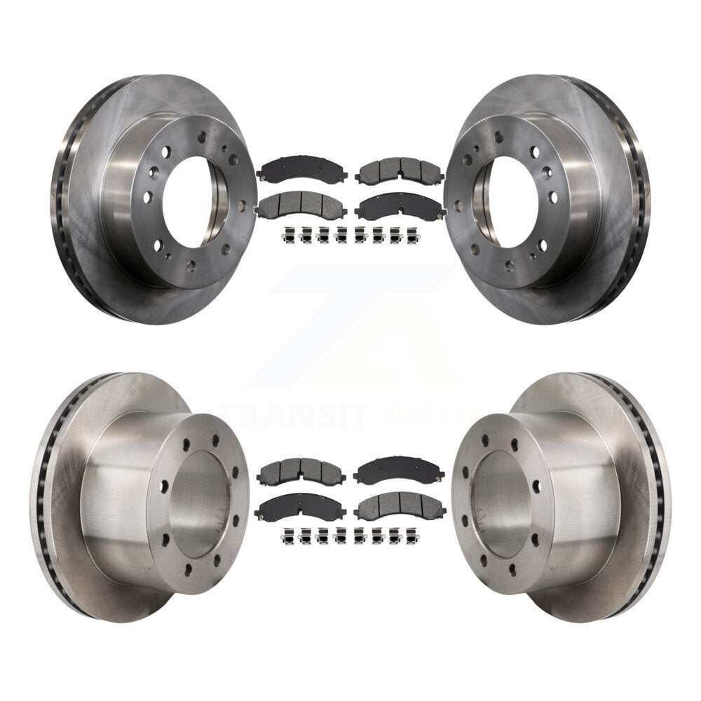 Front Rear Brake Rotor & Semi-Metallic Pad Kit For GMC Sierra 3500 HD Chevrolet Silverado K8S-104118