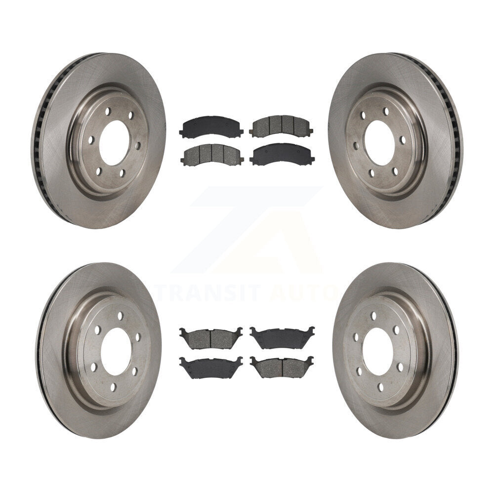 Front Rear Brake Rotors Semi-Metallic Pad Kit For Ford F-150 Expedition Lincoln Navigator K8S-104126