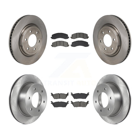 Front Rear Disc Brake Rotors And Semi-Metallic Pads Kit For 2022-2023 Ford Bronco 3.0L K8S-104127