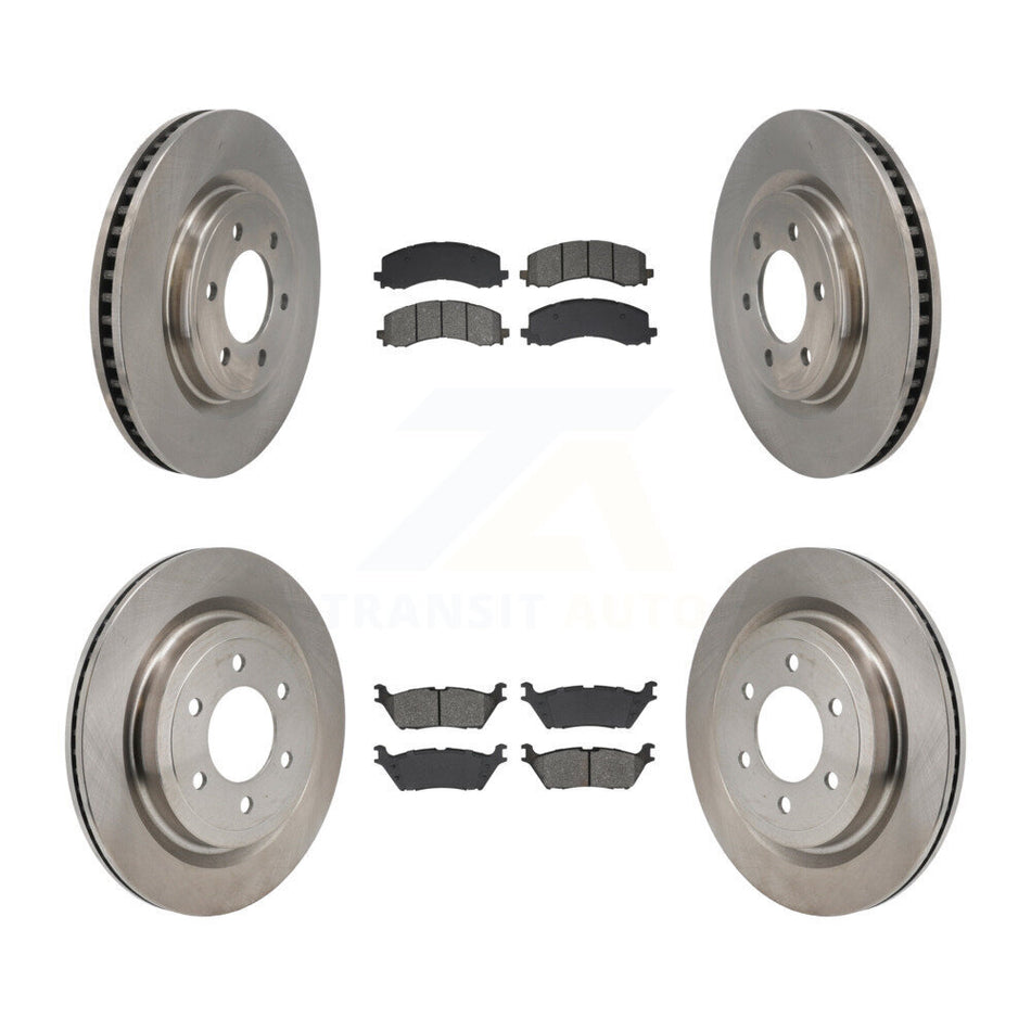 Front Rear Disc Brake Rotors And Semi-Metallic Pads Kit For Ford F-150 Lightning K8S-104140