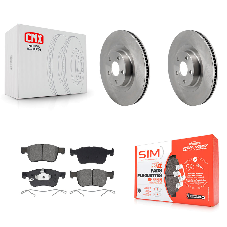 Front Disc Brake Rotors And Semi-Metallic Pads Kit For 2022-2023 Ford Maverick K8S-104146