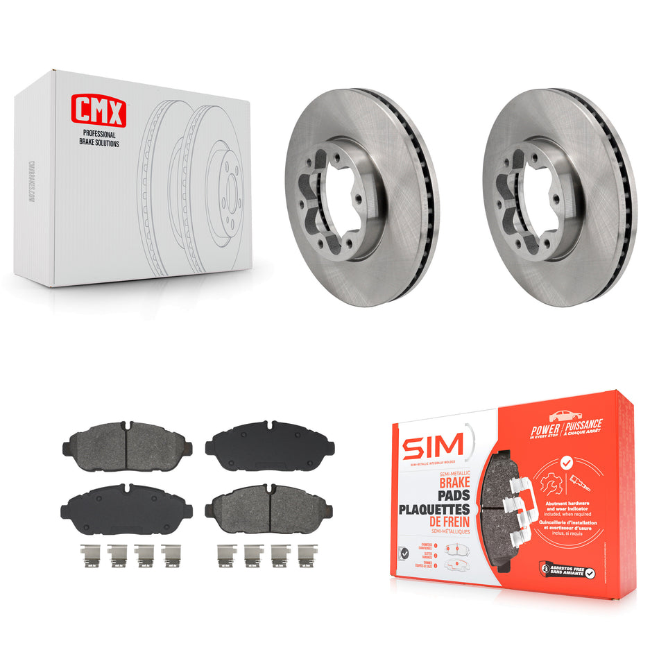 Front Brake Rotors Semi-Metallic Pad Kit For Ford Transit-250 Transit-350 Transit-150 AWD K8S-104147