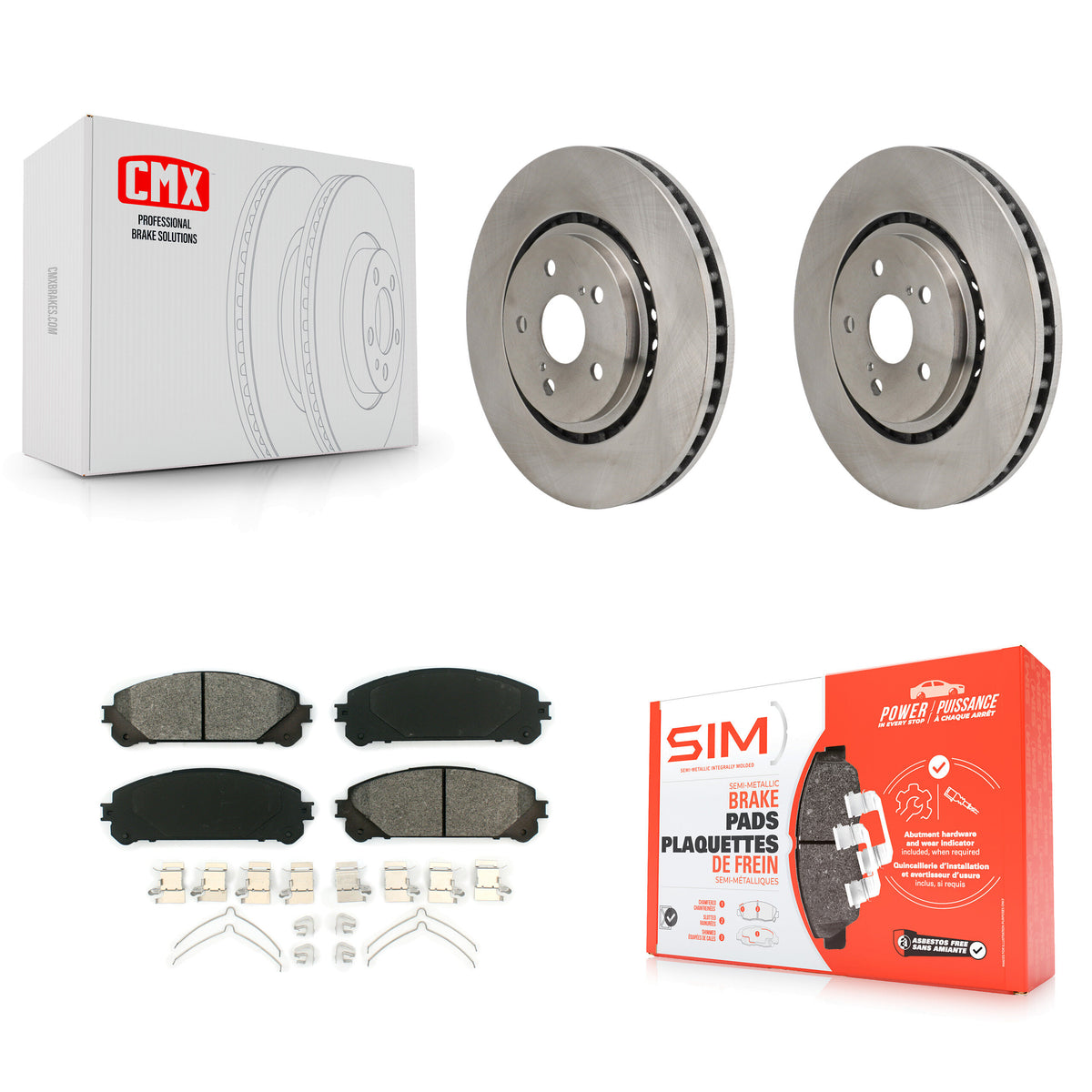 Front Brake Rotor Semi-Metallic Pad Kit For Toyota Sienna RAV4 Prime bZ4X Subaru Solterra K8S-104150