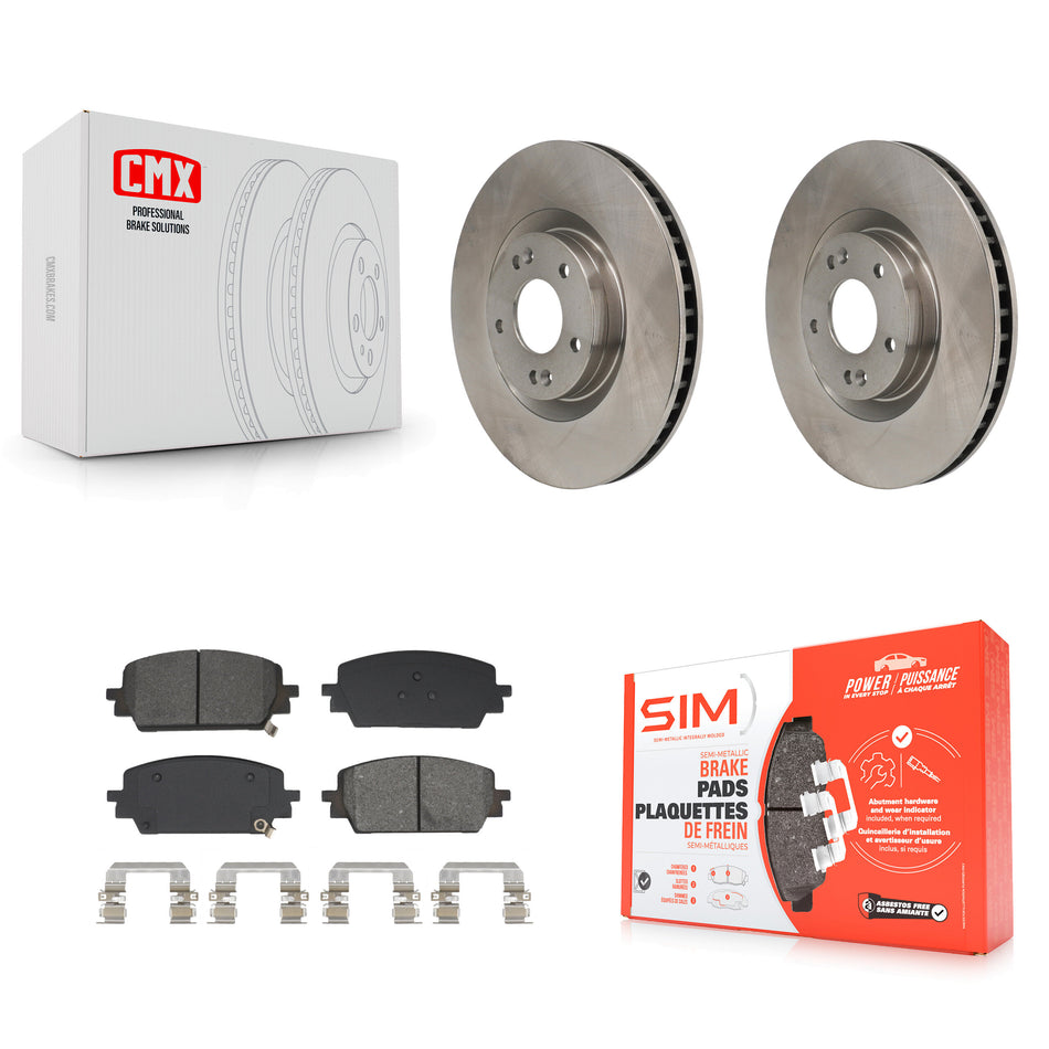 Front Disc Brake Rotors And Semi-Metallic Pads Kit For Hyundai Santa Fe Kia Sorento Cruz K8S-104151