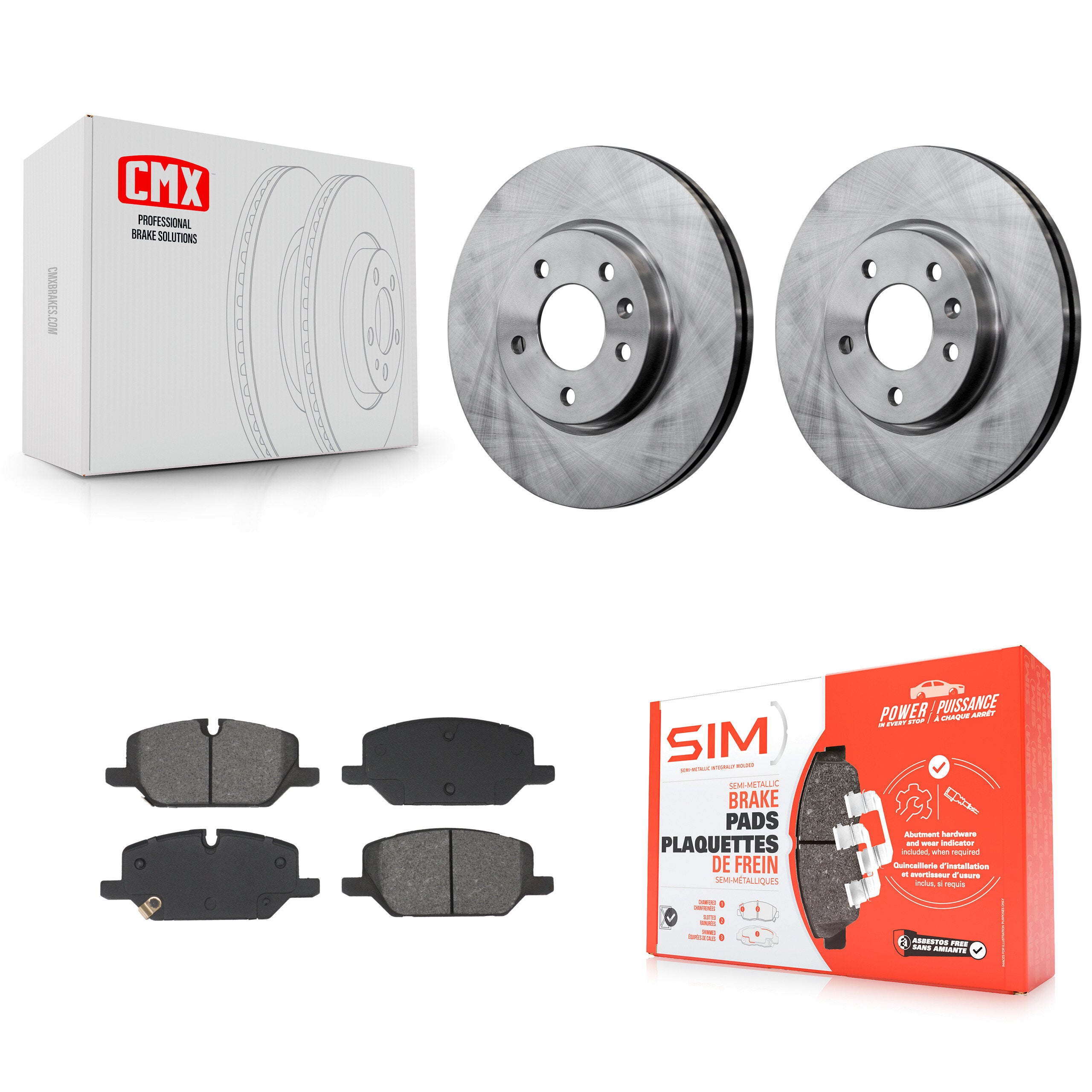 Front Brake Rotor & Semi-Metallic Pad Kit For GMC Terrain With 321mm Diameter K8S-104154