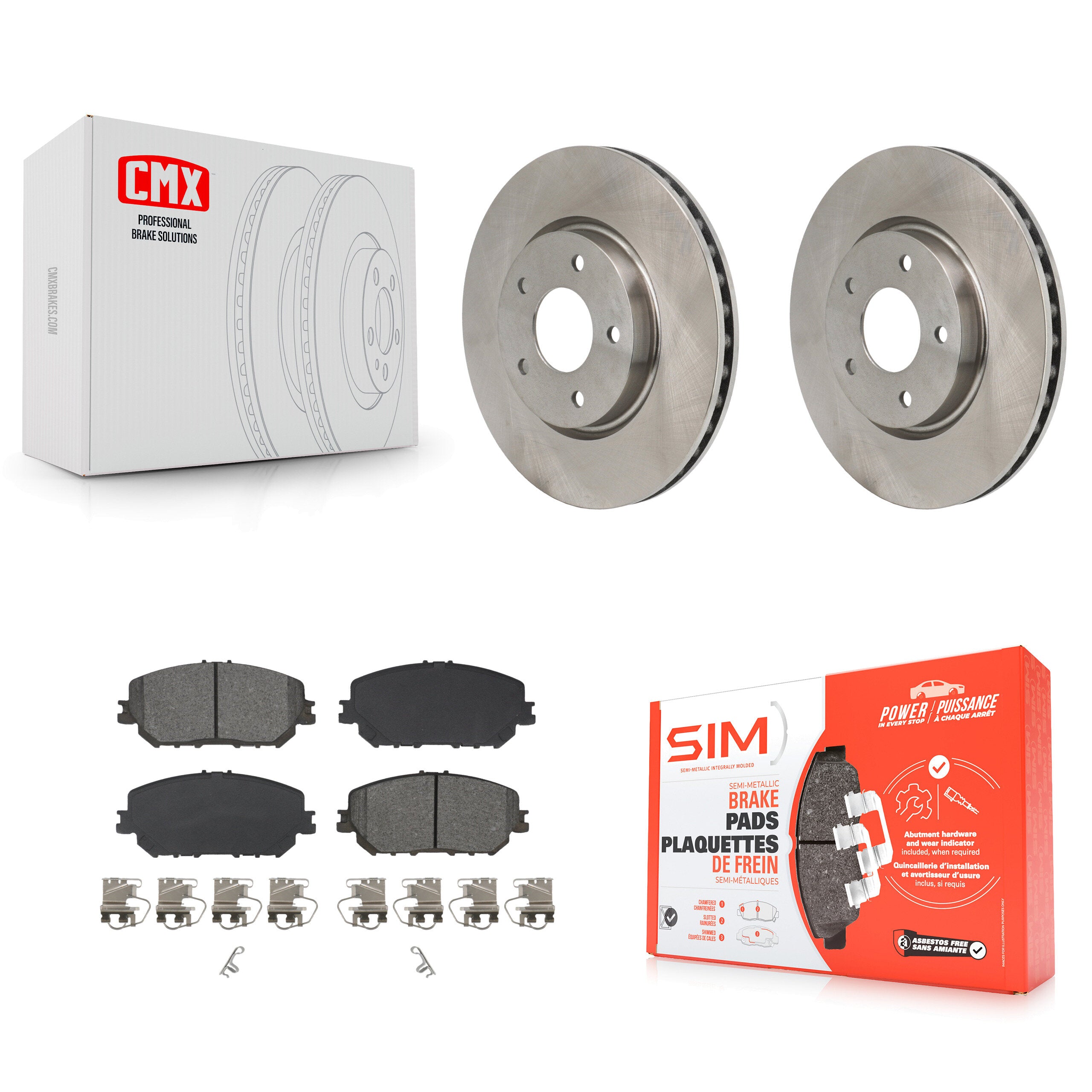 Front Disc Brake Rotors And Semi-Metallic Pads Kit For Nissan Rogue K8S-104161
