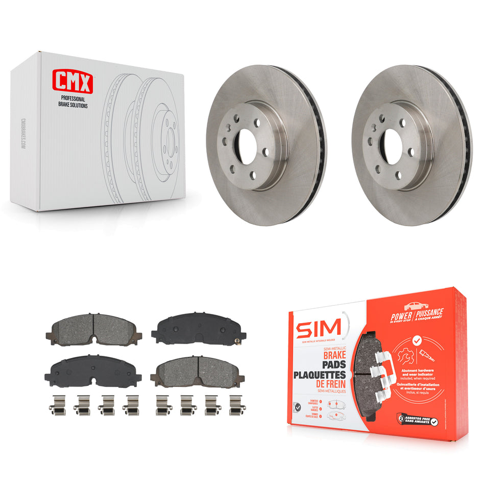 Front Disc Brake Rotors Semi-Metallic Pad Kit For 2021-2022 Chevrolet Colorado GMC Canyon K8S-104165