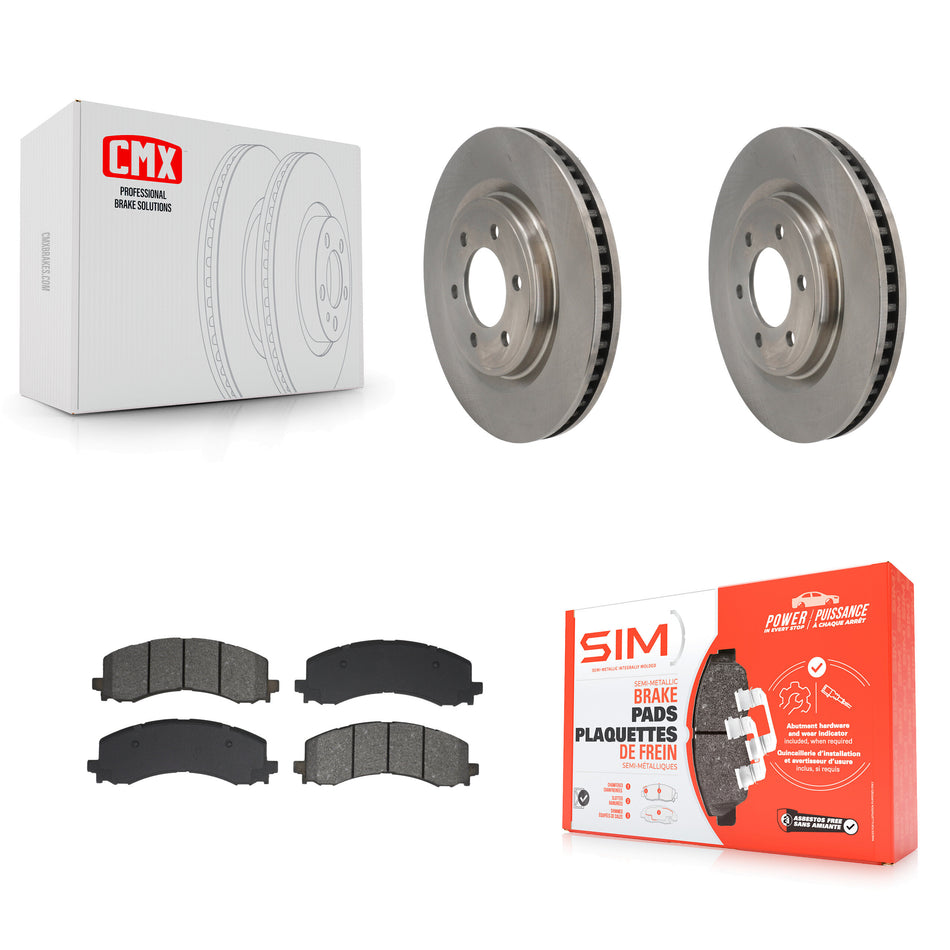 Front Disc Brake Rotors And Semi-Metallic Pads Kit For 2022-2023 Ford F-150 Lightning K8S-104168