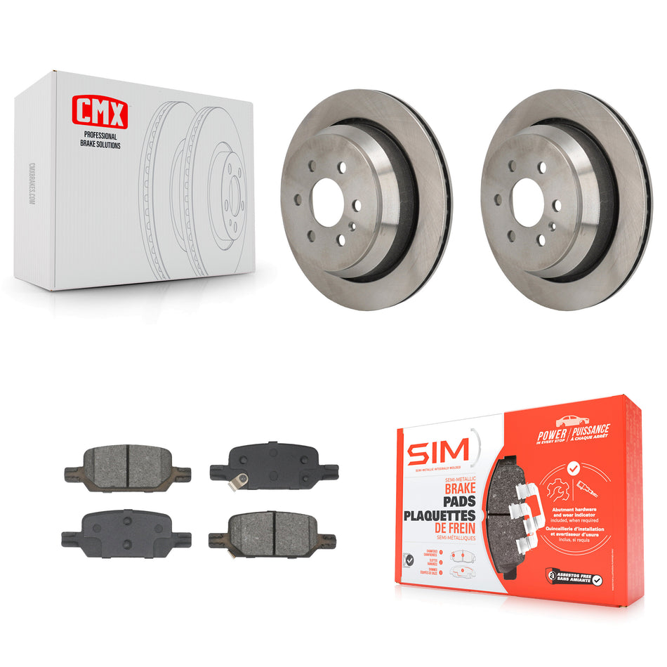 Rear Disc Brake Rotor & Semi-Metallic Pad Kit For 2021-2022 Chevrolet Colorado GMC Canyon K8S-104175