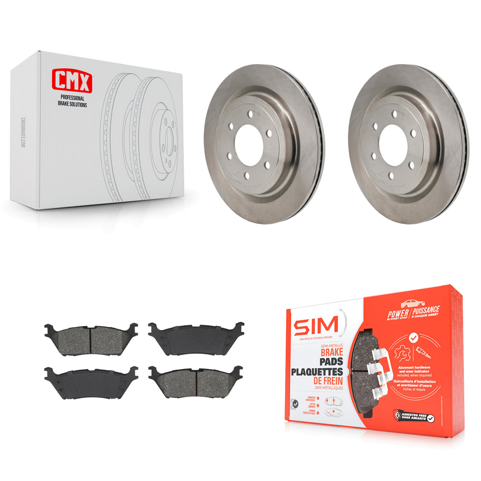 Rear Disc Brake Rotors And Semi-Metallic Pads Kit For Ford F-150 Lightning K8S-104190