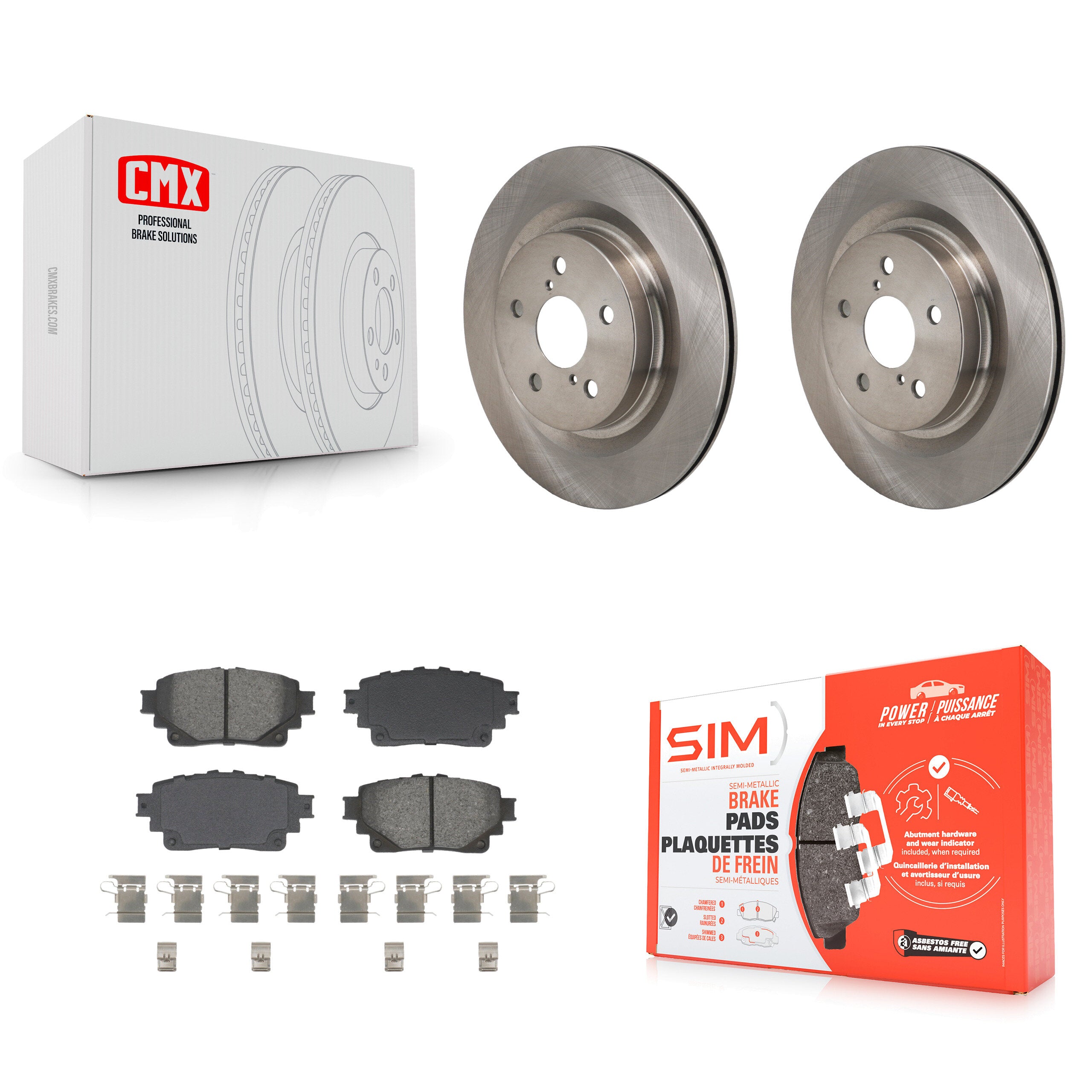 Rear Brake Rotor And Semi-Metallic Pad Kit For Toyota Sienna Lexus RAV4 Prime NX350h bZ4X K8S-104202