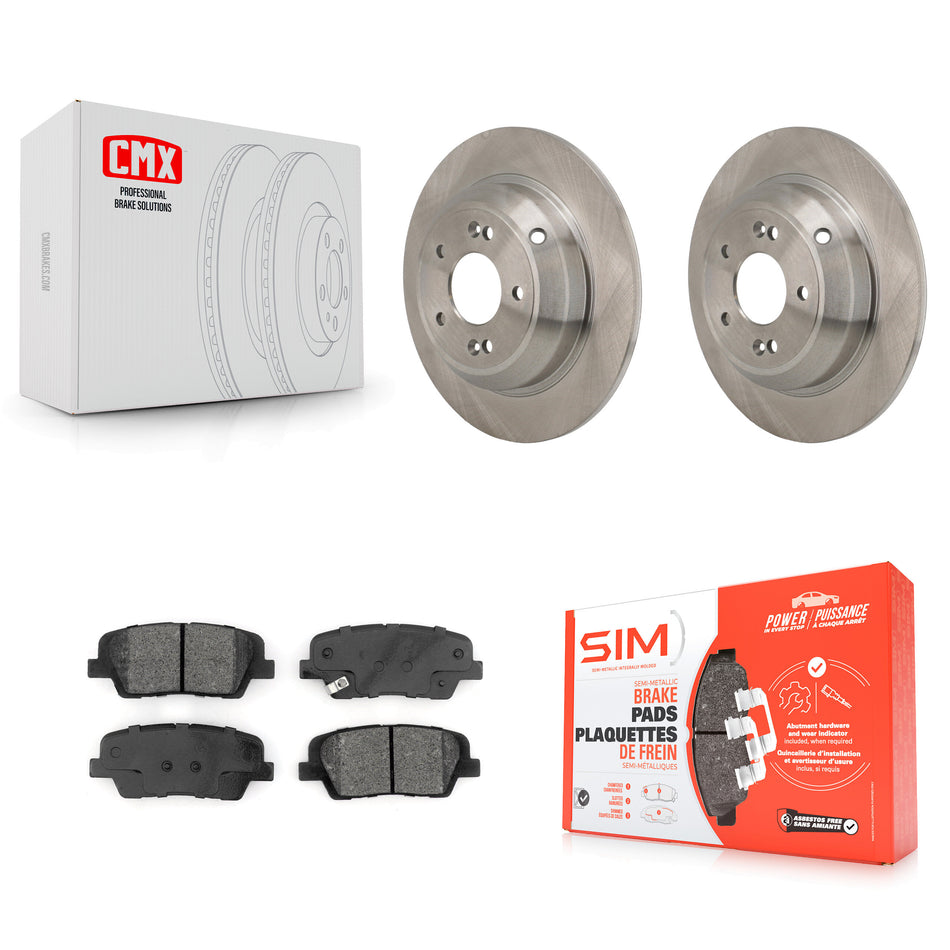 Rear Disc Brake Rotors And Semi-Metallic Pads Kit For Genesis G70 Kia Stinger K8S-104207