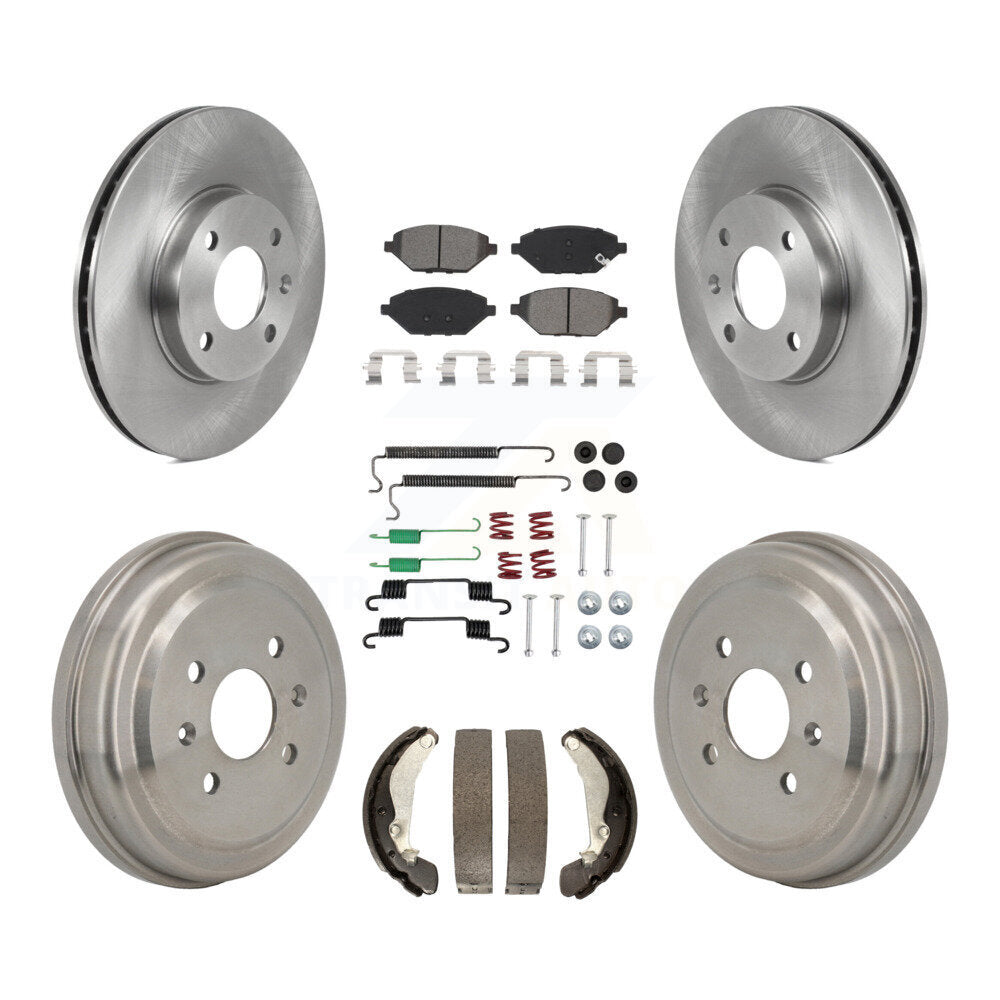 Front Rear Brake Rotor Semi-Metallic Pad And Drum Kit (7Pc) For 2016-2021 Chevrolet Spark K8S-104208