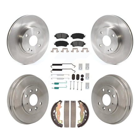 Front Rear Disc Brake Rotors Semi-Metallic Pad & Drum Kit (7Pc) For Toyota Yaris iA Scion K8S-104209