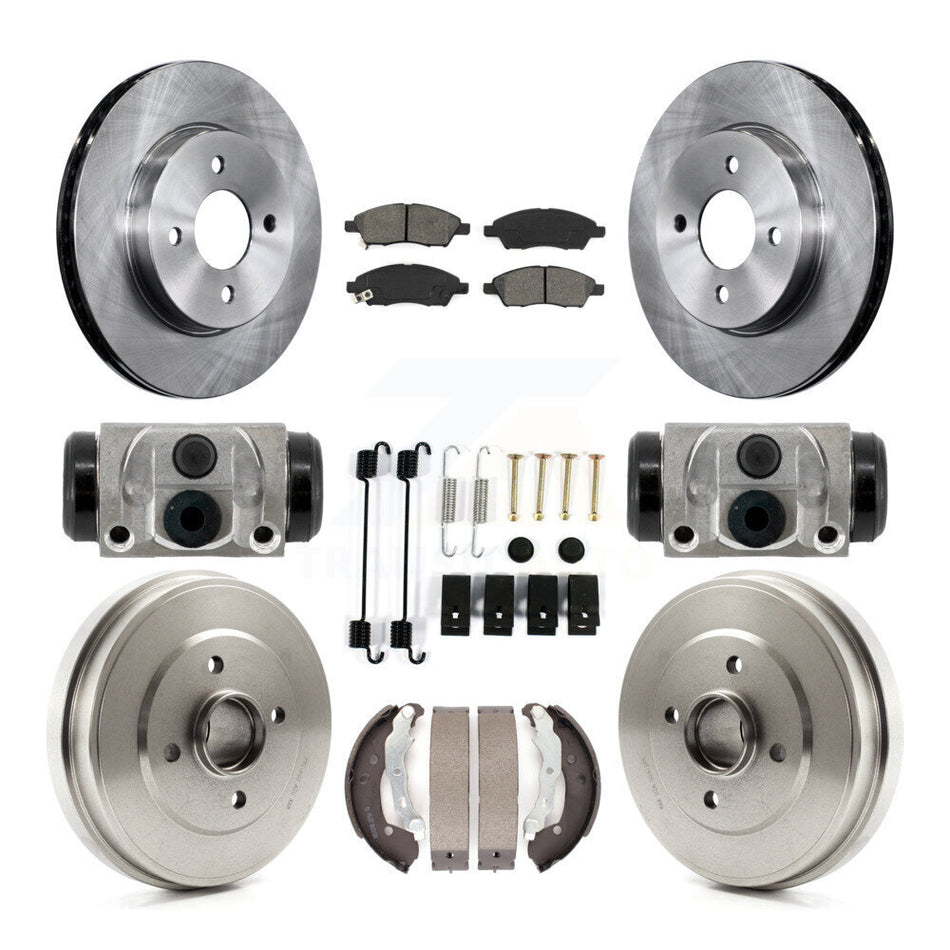 Front Rear Disc Brake Rotors Semi-Metallic Pad Drum Kit (9Pc) For Nissan Micra Versa Note K8S-104222