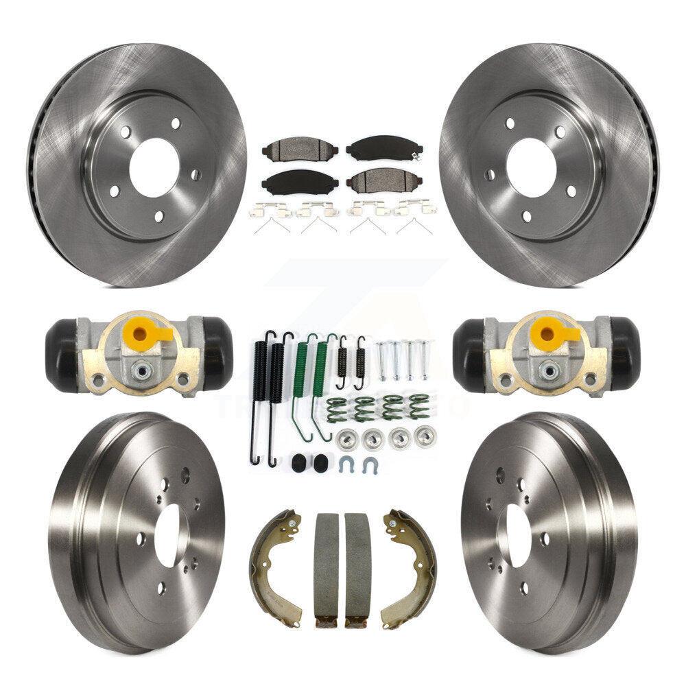 Front Rear Brake Rotor Semi-Metallic Pad & Drum Kit (9Pc) For Nissan NV200 Chevrolet City K8S-104224