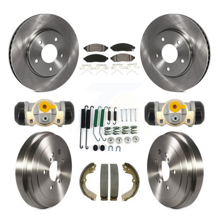 Front Rear Brake Rotor Semi-Metallic Pad & Drum Kit (9Pc) For Nissan NV200 Chevrolet City K8S-104224